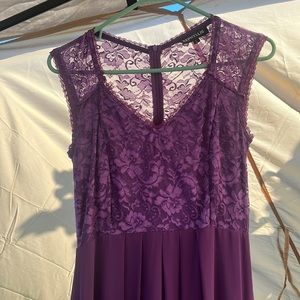 Sleeveless purple formal dress